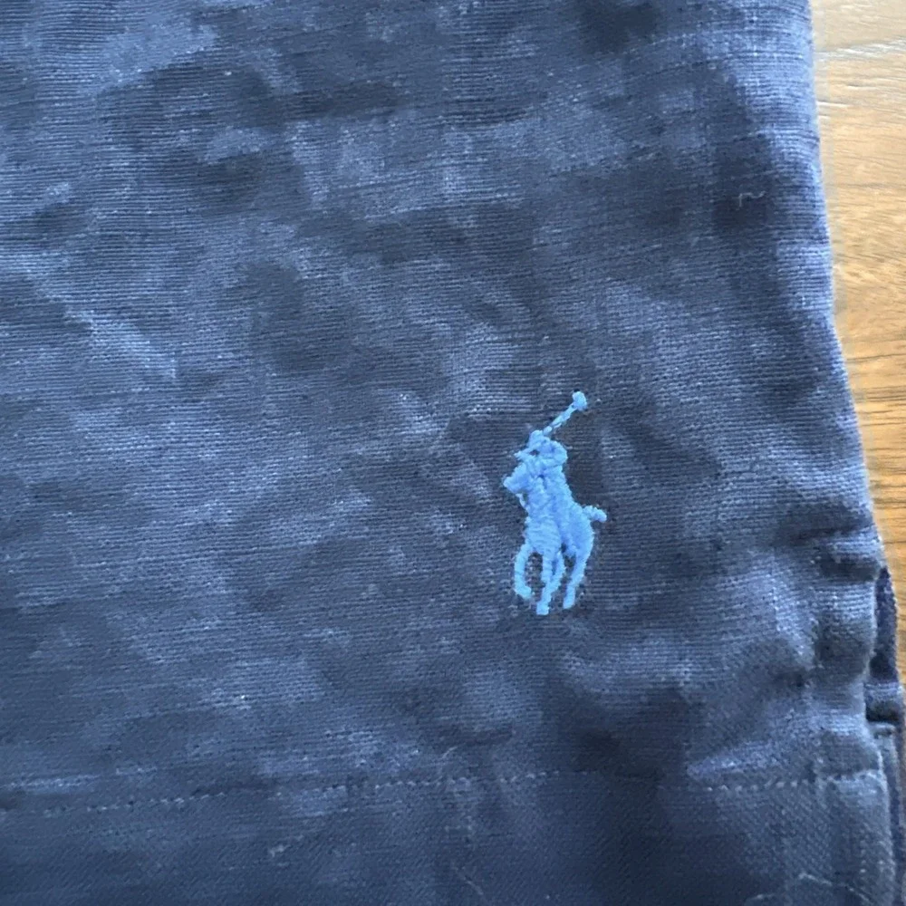 Boys Ralph Lauren Dress Shirt Medium 100% Linen Button up Short sleeve Collared